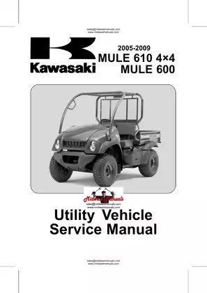 Kawasaki MULE 610 4x4 Utility Vehicle Service Manual (2005-2009)