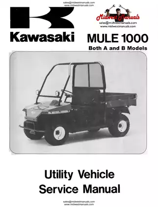 Kawasaki MULE 1000 Utility Vehicle Service Manual