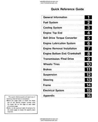 Kawasaki MULE 1000 Utility Vehicle Service Manual Preview image 2