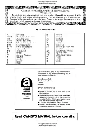 Kawasaki MULE 1000 Utility Vehicle Service Manual Preview image 4