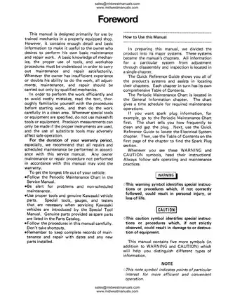Kawasaki MULE 1000 Utility Vehicle Service Manual Preview image 5