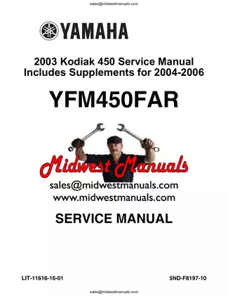 2003-2006 Yamaha Kodiak 450 4×4 repair, service manual Preview image 1