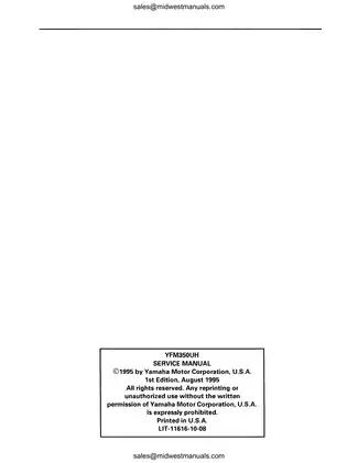 Yamaha Big Bear 2x4 Service Manual (1996-1998) - Comprehensive Repair Guide Preview image 2