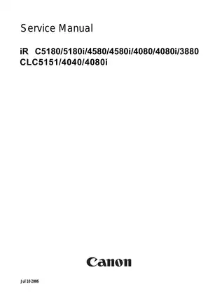 Canon Color Image Reader CLC5151/4040 Service Manual