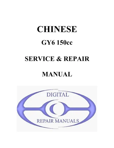 Preview: Chinese GY6 150cc VR150T 1P58MJ 157QMJ Scooter Service Manual 2005–
