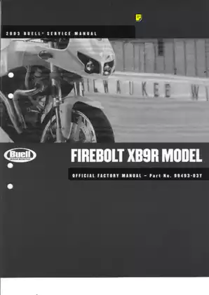 Buell XB9R Firebolt Service Manual (2003) - Comprehensive Maintenance Guide