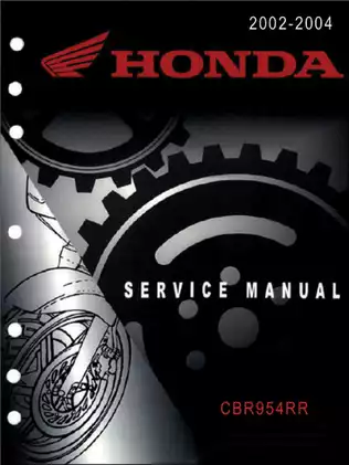 2002-2004 Honda CBR900RR , CBR900, CBR954 FireBlade service manual Preview image 1