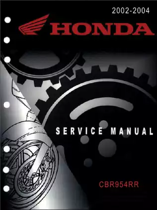 Honda CBR954RR Motorcycle Service Manual (2002-2004) Preview image 1