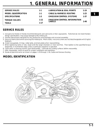 Honda CBR954RR Motorcycle Service Manual (2002-2004) Preview image 4