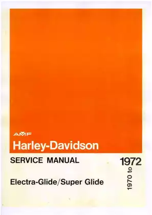 1970-1972 Harley-Davidson Electra Glide, Super Glide service and shop manual Preview image 1