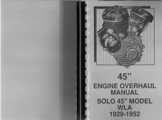 1929-1952 Harley-Davidson HD Solo 45 WLA engine overhaul manual Preview image 1