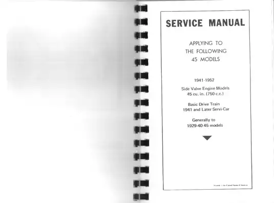 1929-1952 Harley-Davidson HD Solo 45 WLA engine overhaul manual Preview image 2