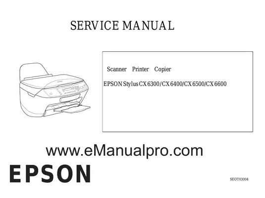 Epson Stylus CX 6400 multifunction inkjet printer service manual Preview image 1