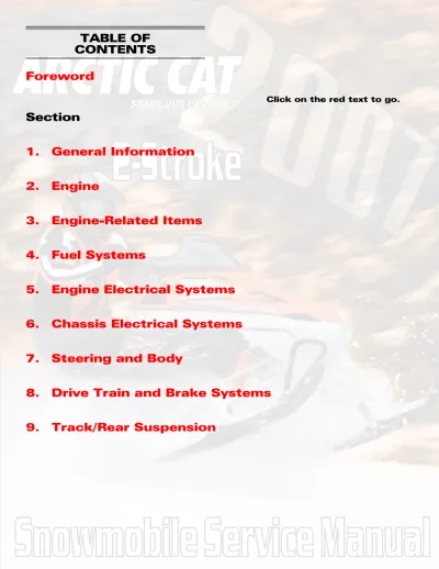 Preview: 2007 Arctic Cat Snowmobile 2-Stroke Service Manual (P/N 0638-313, P/N 2257-850)