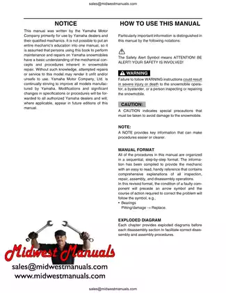 2008 Yamaha FX Nytro series snowmobile service, repair and shop manual Preview image 3