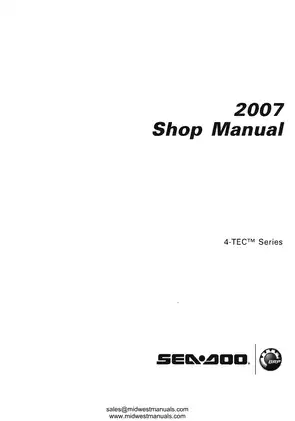 2007 Bombardier Sea-Doo 4-Tec series GTI, GTX, RXP, RXT shop manual Preview image 2