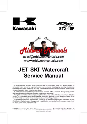 Kawasaki STX-15F JET SKI Watercraft Service Manual (2004-2005) Preview image 5