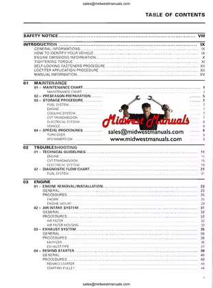 2008-2009 Can-Am Outlander 400 EFI series ATV shop manual Preview image 3