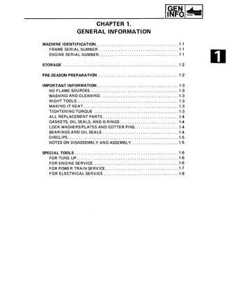 1987-1990 Yamaha Exciter 570, EX570 snowmobile service manual Preview image 2