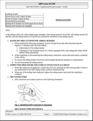 2007-2009 Lexus RX 350 repair manual Preview image 3