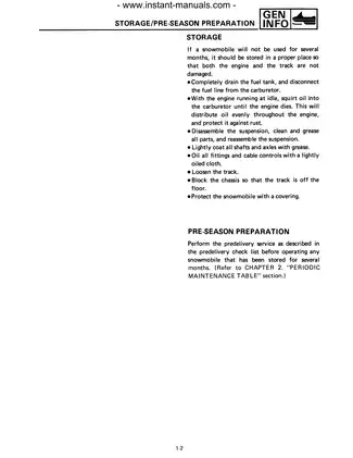 Yamaha Snowmobile Service Manual: Comprehensive Repair and Maintenance Guide manual page 5 preview Yamaha Yamaha Snowmobile Service Manual: Comprehensive Repair and Maintenance Guide manual preview page 5 - thumbnail