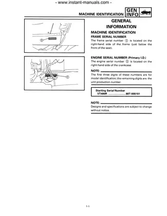 1991-1992 Yamaha Venture VT480, Venture VT480GT, Venture VT480TF snowmobile repair manual Preview image 4