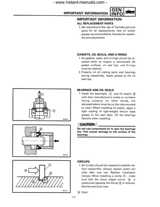 1991-1992 Yamaha Venture VT480, Venture VT480GT, Venture VT480TF snowmobile repair manual Preview image 5