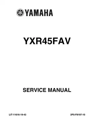 2006 Yamaha Rhino 450, YXR45FAV service manual Preview image 1