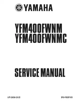 Yamaha YFM400FWN Service Manual (1999) - Comprehensive Guide for Mechanics Preview image 1