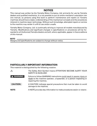 Yamaha YFM400FWN Service Manual (1999) - Comprehensive Guide for Mechanics Preview image 3