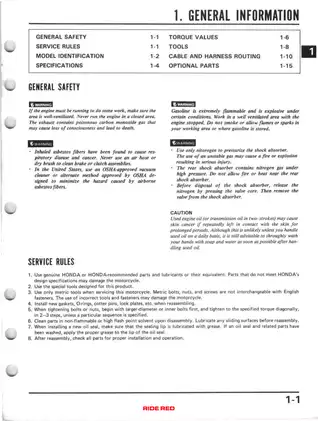 Comprehensive Honda Motorcycle Service Manual (1985-1991) Preview image 4