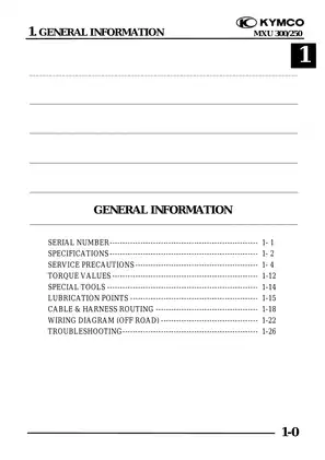 KYMCO MXU 300/250 Service Manual: Comprehensive Guide for Maintenance and Repair Preview image 2