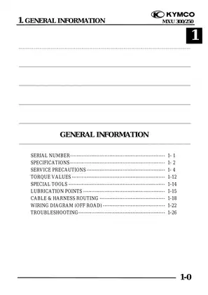 2005 Kymco MXU 300, MXU 250 manual Preview image 2