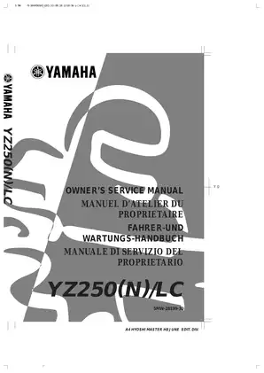 2001-2006 Yamaha YZ250L(N)/LC, YZ250 owner´s service manual