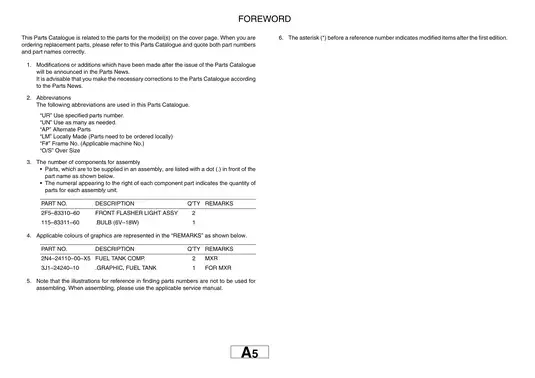 2003-2005 Yamaha YZF-R6 parts catalog, manual Preview image 4