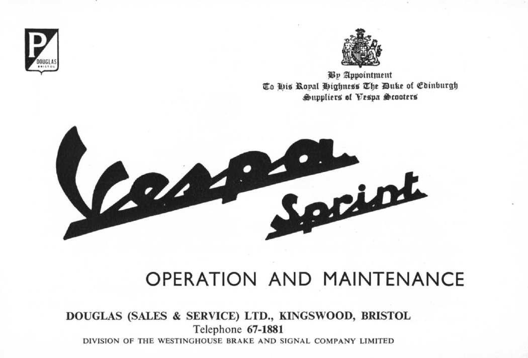 1960-1979 Vespa Sprint scooter operation and maintenance manual Preview image 2