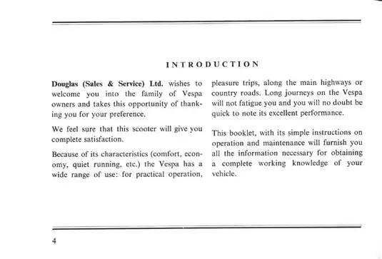 1960-1979 Vespa Sprint scooter operation and maintenance manual Preview image 5