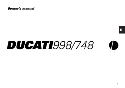 1994–2004 Ducati 748, 748S, 998 Owner's Manual – preview page 1
