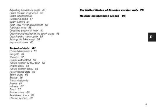 Ducati Motorcycle Owner's Manual - Maintenance and Safety Guide Preview image 5
