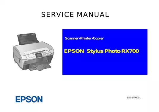 EPSON Stylus Photo RX700 Service Manual - Comprehensive Repair Guide