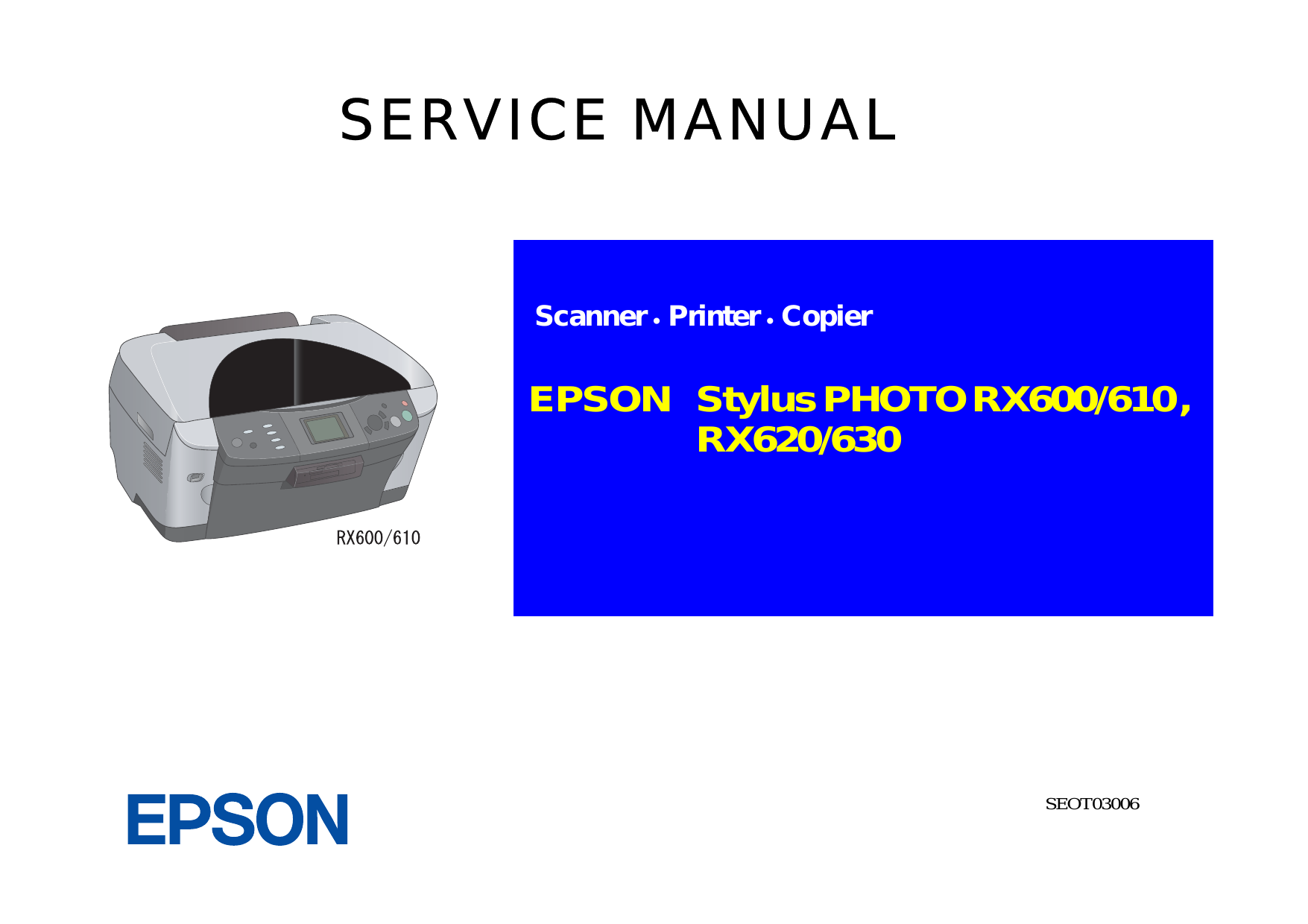 Epson Stylus Photo RX600, RX610, RX620, RX630 service manual Preview image 6