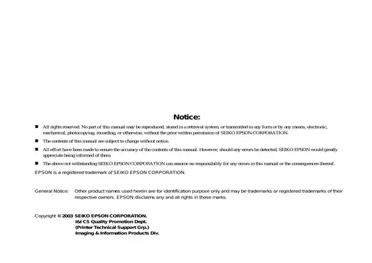 Epson Stylus PHOTO RX600/610 Service Manual & Repair Guide Preview image 2