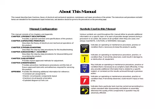 Epson Stylus PHOTO RX600/610 Service Manual & Repair Guide Preview image 4
