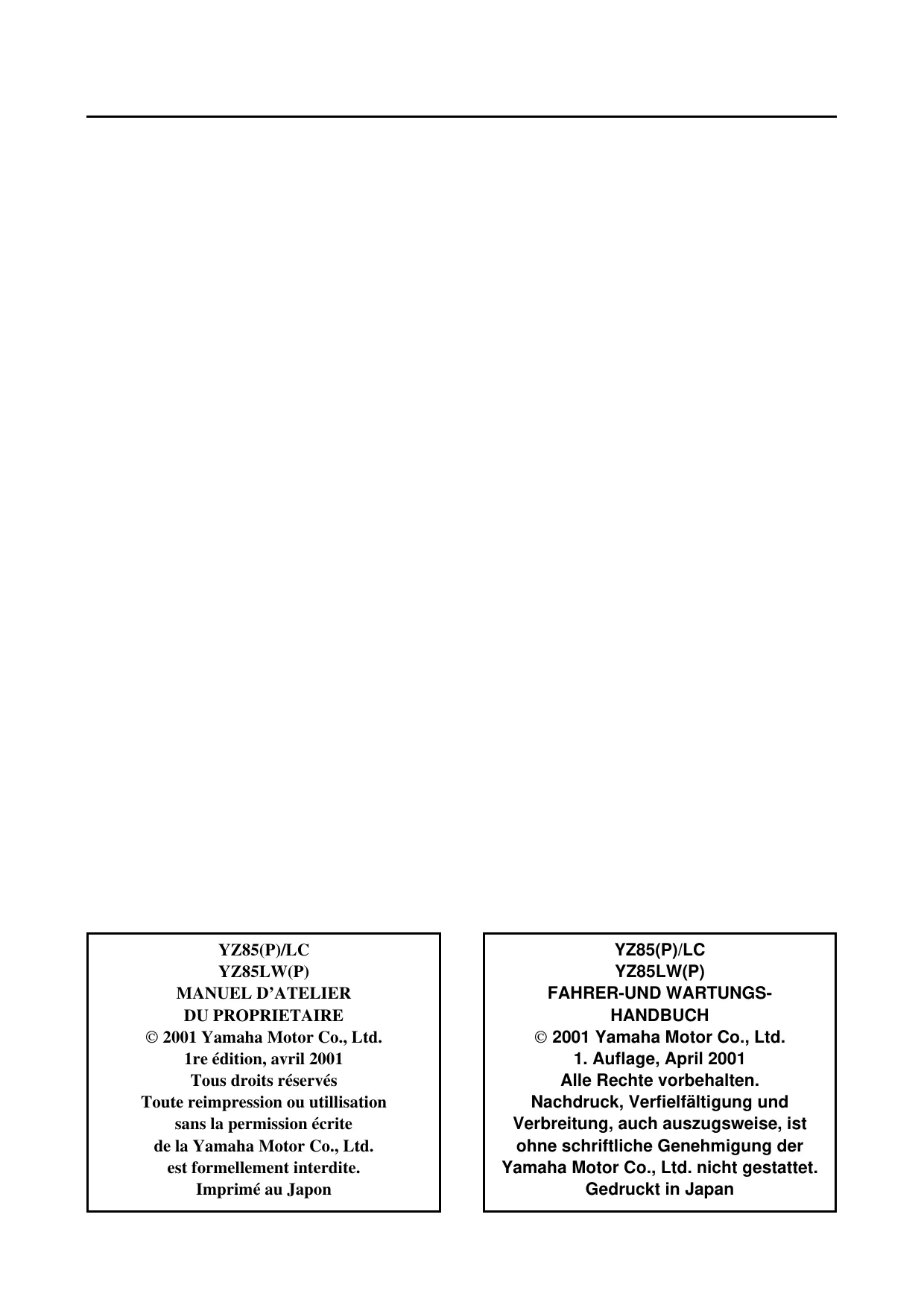 2002-2006 Yamaha YZ85 service, repair and shop manual Preview image 3