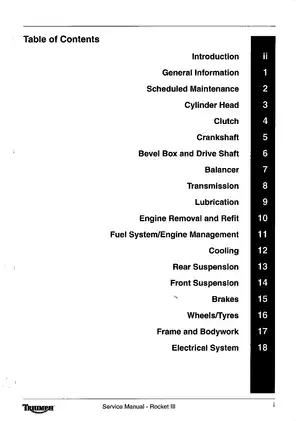 2004 Triumph Rocket III models service manual Preview image 2