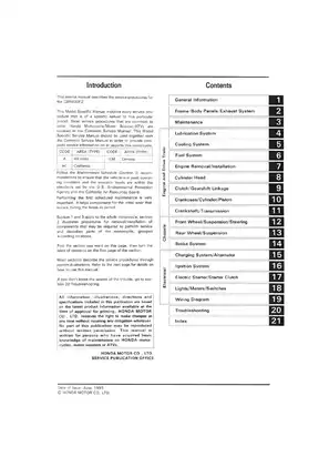 1991-1994 Honda CBR600F2 service manual Preview image 2