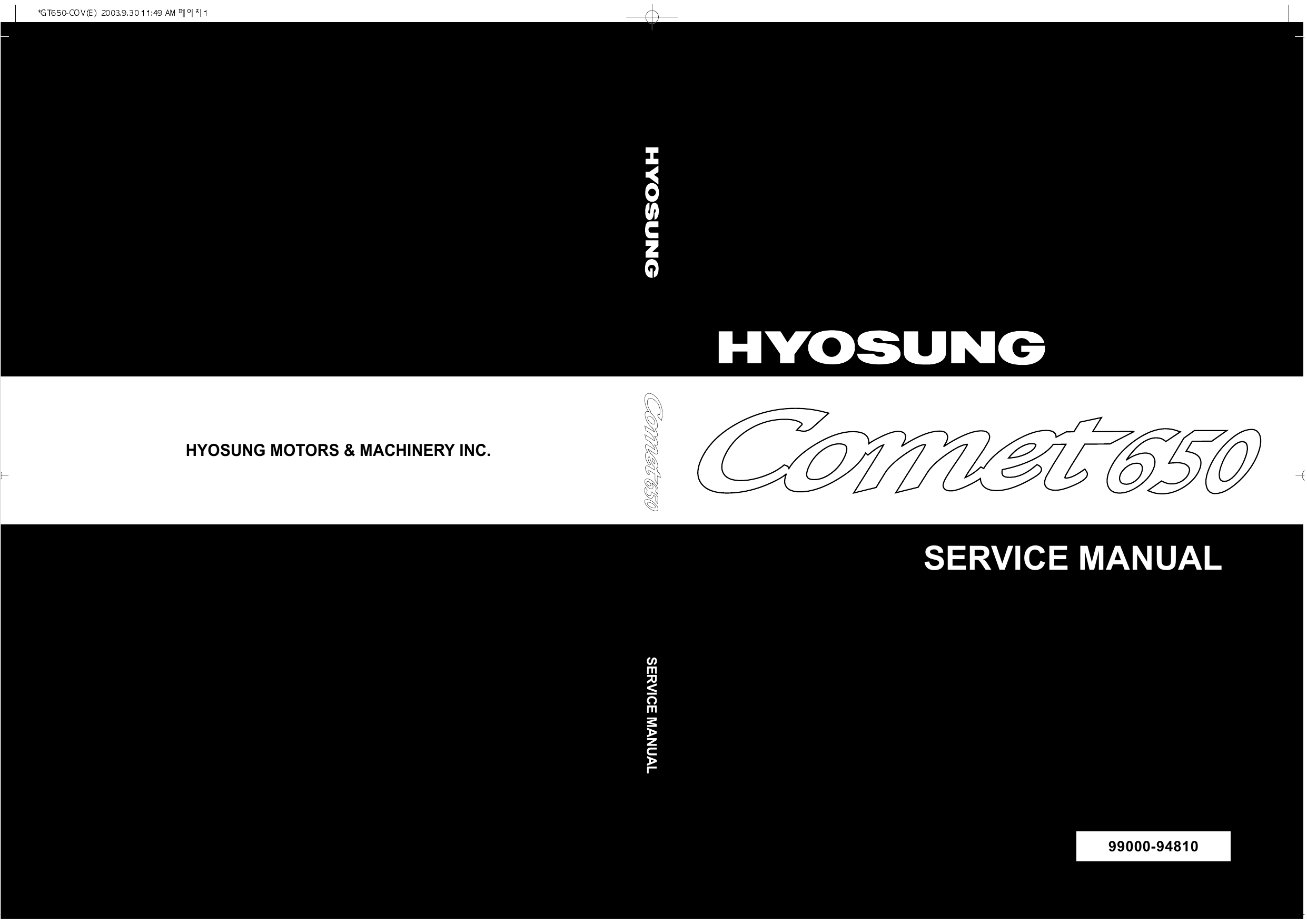 Hyosung Comet GT 650 repair manual Preview image 1