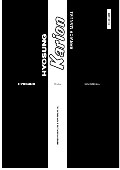 Preview: 2002–2007 Hyosung RT 125 Karion Service Manual (P/N 99000-94610, 2002 edition)