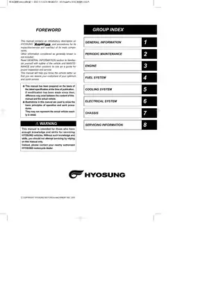 Hyosung FO Rapler Service Manual (Complete Guide for Inspection, Maintenance, and Repair) Preview image 2