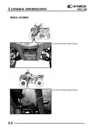 Kymco MXU 250 scooter manual Preview image 2